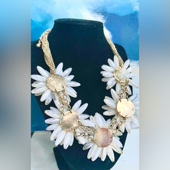 Vintage TED BAKER for Talbot's Aster Burst Daisy Multichain Statement Necklace - Picture 4 of 9